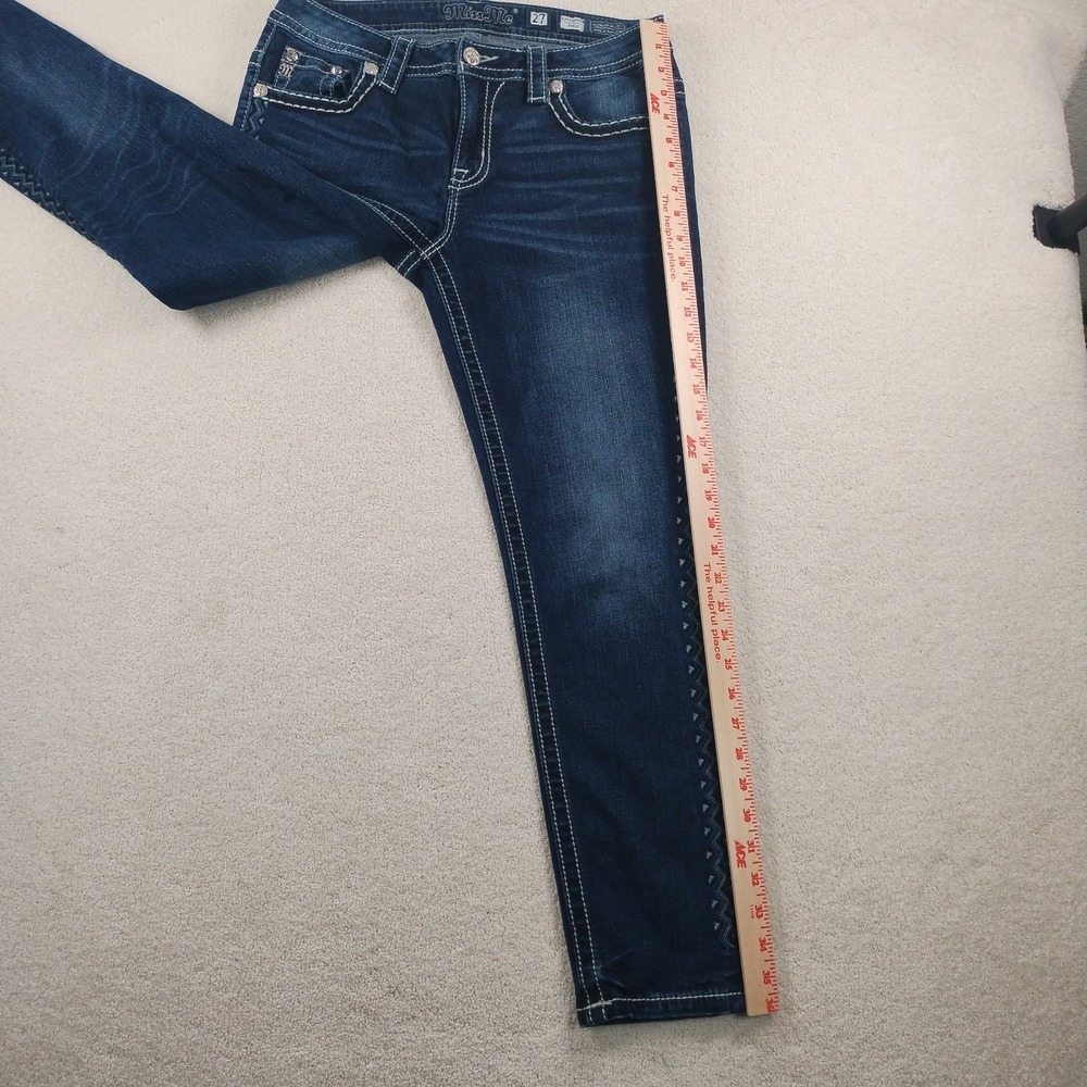 Miss Me Jeans Women's 27 Fits 30x27 Slim Boyfriend Ankle Stretch Embroidered 💎 - Picture 14 of 15